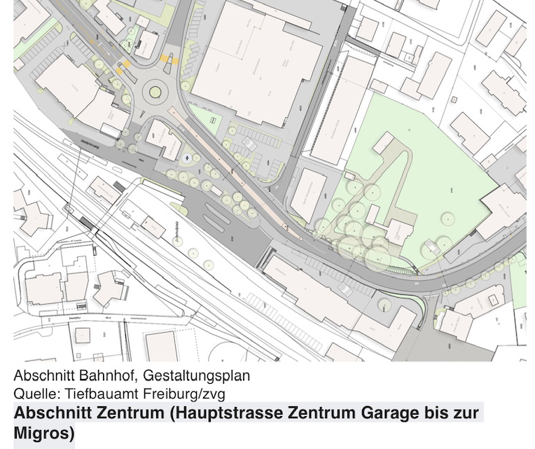 Kreisel Bahnhof Bild Duedingen 2025
